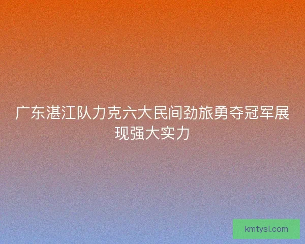 广东湛江队力克六大民间劲旅勇夺冠军展现强大实力